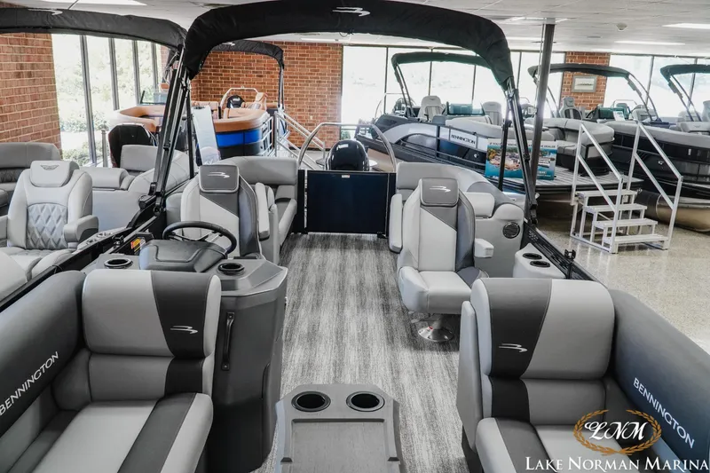 Slide: The Image of 2027 Bennington 23SSR pontoon boat interior at Lake Norman Marina showroom. - 15