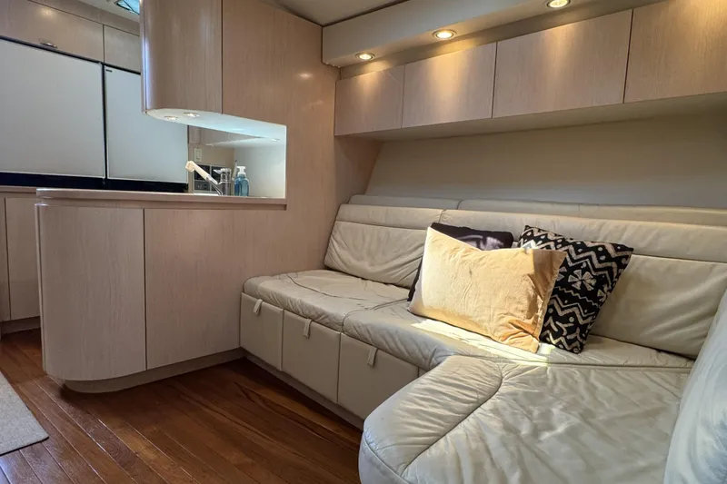 Slide: The Image of Luxurious interior of 1995 Tiara Yachts 4300 Open with plush seating and modern design. - 20