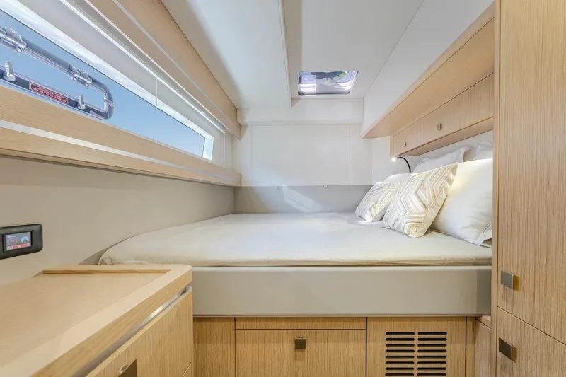 Slide: The Image of Luxurious cabin of the 2025 Privilege Signature 510 yacht. - 21
