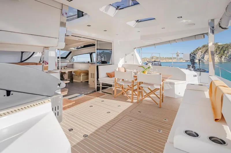 Slide: The Image of Luxurious interior of Privilege Signature 510 yacht, year 2025. - 10