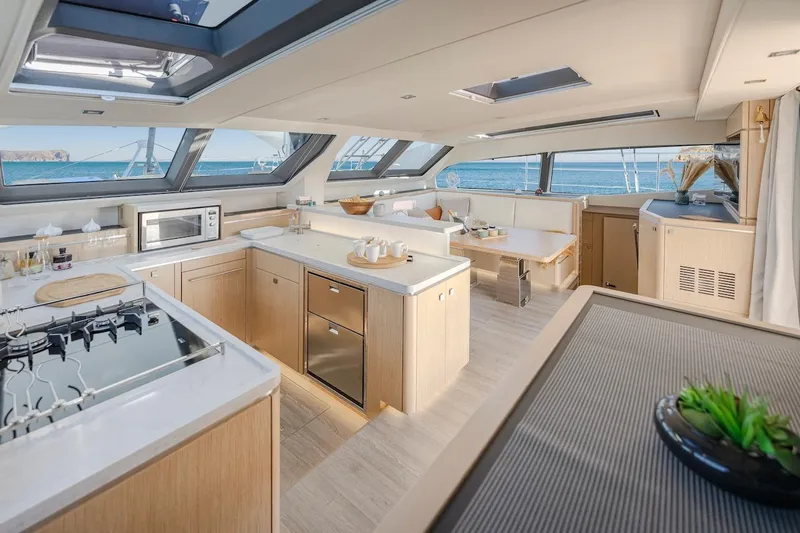 Slide: The Image of Luxurious kitchen on Privilege Signature 510 yacht, year 2025. - 11