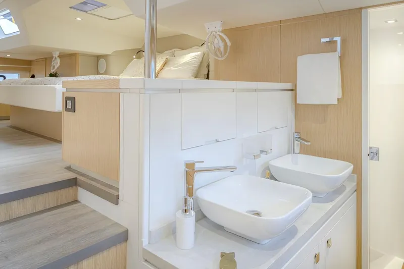 Slide: The Image of Luxurious bathroom on Privilege Signature 510 yacht, model year 2025. - 36