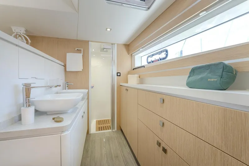 Slide: The Image of Luxurious bathroom on Privilege Signature 510 yacht, year 2025. - 39