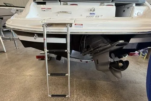 Slide: The Image of Rear view of a 2027 Regal 2000 ES boat with ladder and propeller. - 3