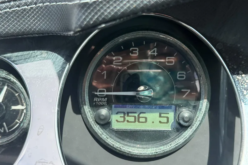 Slide: The Image of Close-up of a 2015 Monterey 288SS Super Sport tachometer showing 356.5 engine hours. - 35