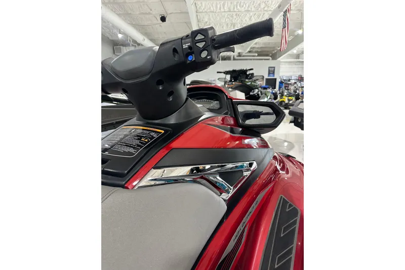 Slide: The Image of 2019 Yamaha WaveRunner VX Limited, red and black, close-up of handlebars and dashboard. - 16