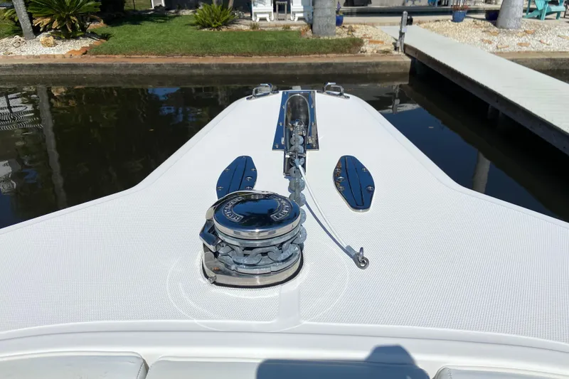 Slide: The Image of Bow of 2017 Stamas 317 Tarpon boat with anchor and winch system. - 50