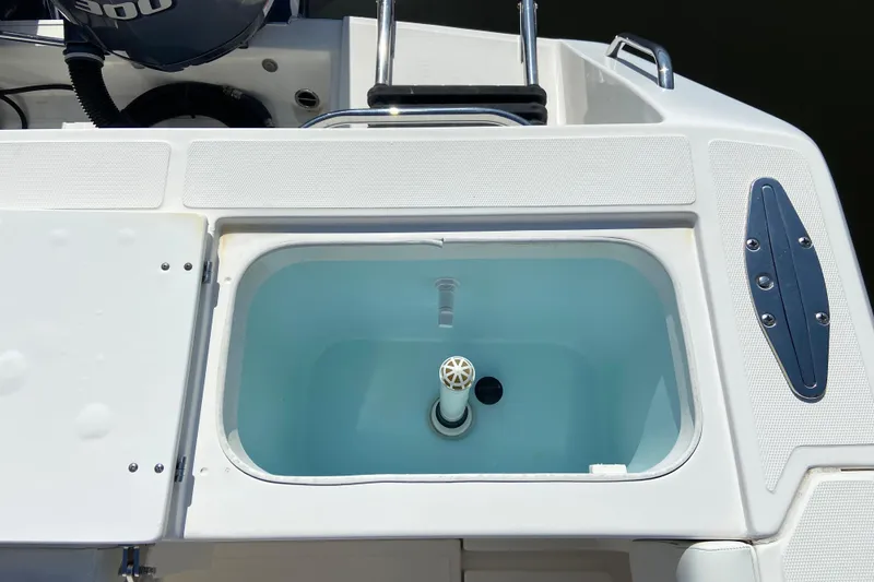 Slide: The Image of Livewell on a 2017 Stamas 317 Tarpon boat, featuring a clean, white design. - 17