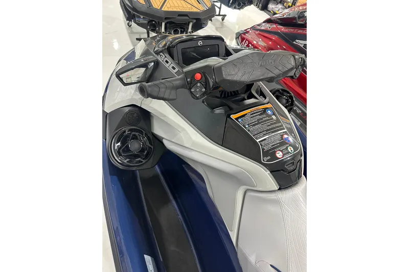Slide: The Image of 2023 Sea-Doo GTX 230 jet ski dashboard and controls, featuring sleek design and advanced features. - 8