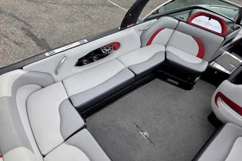 Slide: The Image of Interior of a 2012 Centurion Enzo SV233 boat with stylish seating and speaker system. - 9