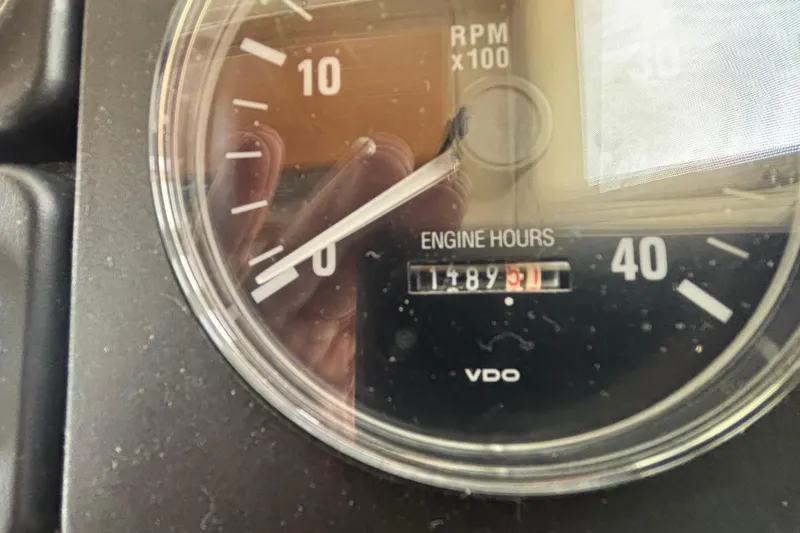Slide: The Image of Close-up of a 2004 Nordic Tug 37 engine hour meter showing 1789.5 hours. - 4