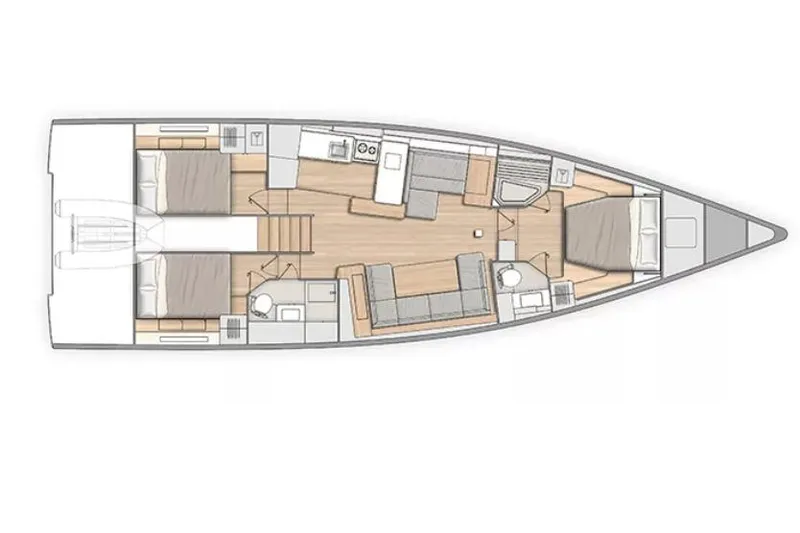 Slide: The Image of Manufacturer Provided Image: Floor plan of 2026 Beneteau Oceanis Yacht 54, featuring spacious cabins and modern amenities. - 10