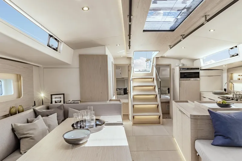 Slide: The Image of Manufacturer Provided Image: Luxurious interior of 2026 Beneteau Oceanis Yacht 54, featuring modern design and spacious layout. - 4