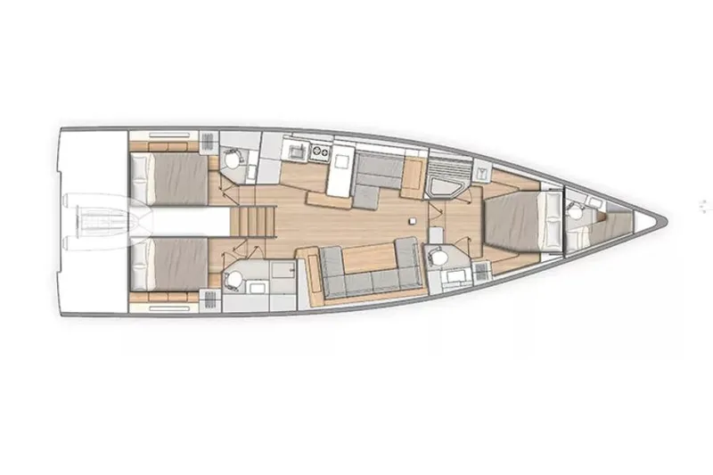 Slide: The Image of Manufacturer Provided Image: Floor plan of 2026 Beneteau Oceanis Yacht 54, featuring spacious cabins and modern amenities. - 11