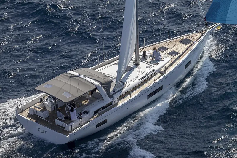 The Image of Manufacturer Provided Image: 2026 Beneteau Oceanis Yacht 54 sailing on open sea, aerial view. - 0