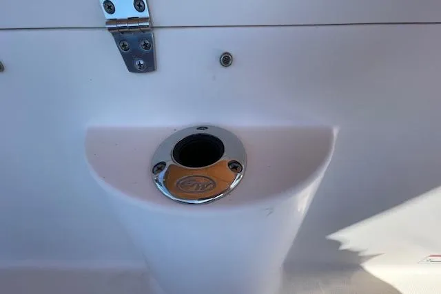 Slide: The Image of Rod holder on 2021 Grady-White Freedom 325 boat, featuring stainless steel finish. - 100