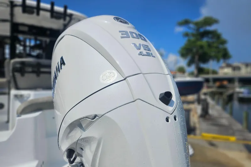 Slide: The Image of Yamaha 300 V6 outboard engine on a 2027 Sea Hunt Ultra 245 SE boat. - 6
