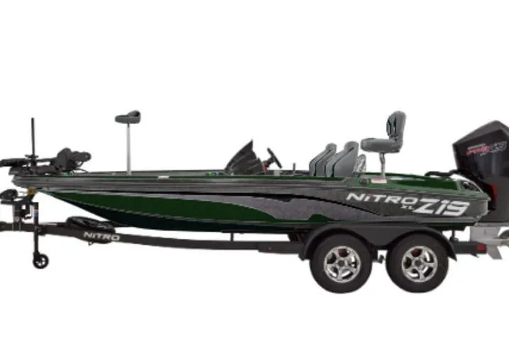 The Image of 2027 Nitro Z19 XL Pro fishing boat with trailer, side view. - 1