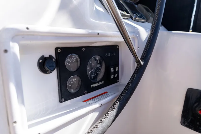 Slide: The Image of Yanmar engine control panel on 2013 Beneteau Oceanis 50 sailboat. - 50