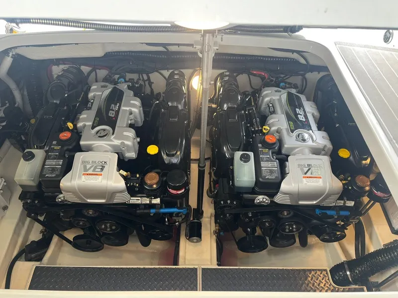 Slide: The Image of Two powerful engines in a boat's engine compartment, clean and well-maintained. - 7