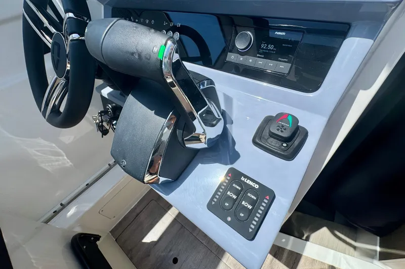 Slide: The Image of Steering console of 2026 Navan C30 boat with controls and display. - 36