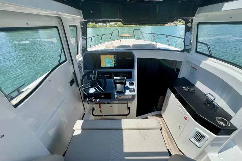 Slide: The Image of Interior of 2026 Navan C30 boat with modern helm and navigation system. - 37