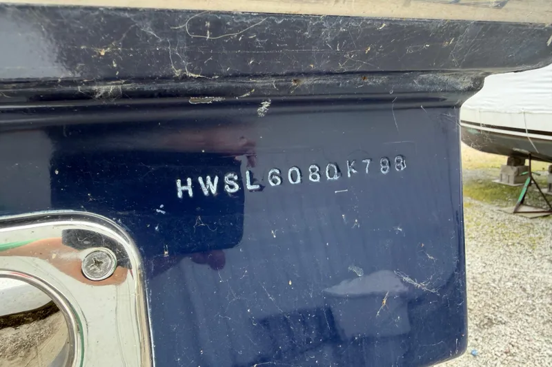 Slide: The Image of Hull identification number on a 1998 Sabreline 36 Fast Trawler boat. - 10