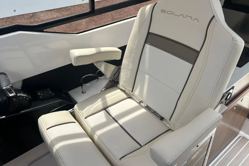 Slide: The Image of Luxurious interior seat of 2027 Solara S-250 Coupe, featuring sleek design and premium materials. - 15