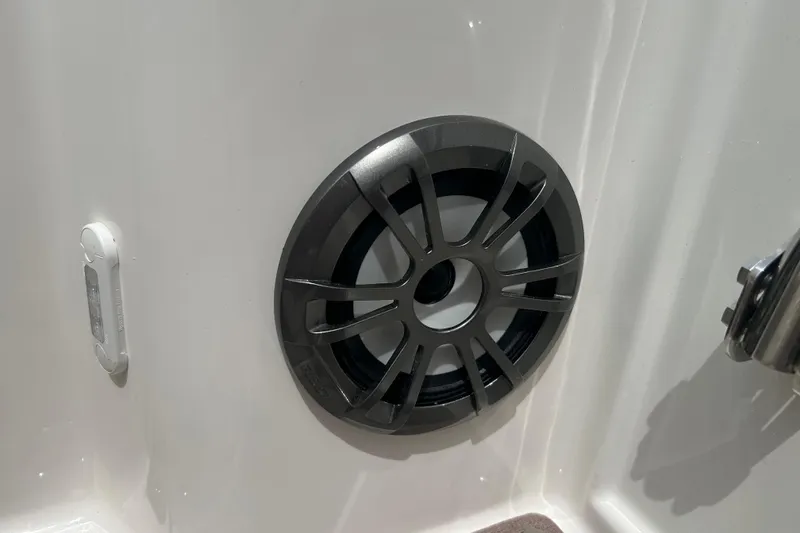 Slide: The Image of 2027 Solara S-250 Coupe speaker detail on sleek interior panel. - 24