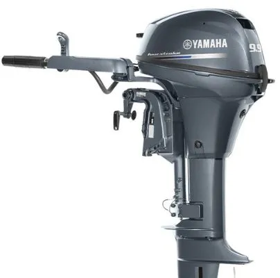 The Image of Yamaha outboard motor F9.9SMHB, year 2023, in gray color. - 1