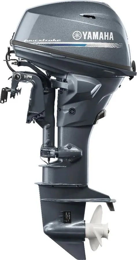 Slide: The Image of Yamaha outboard motor F20SWB, 2024 model, in gray color. - 3