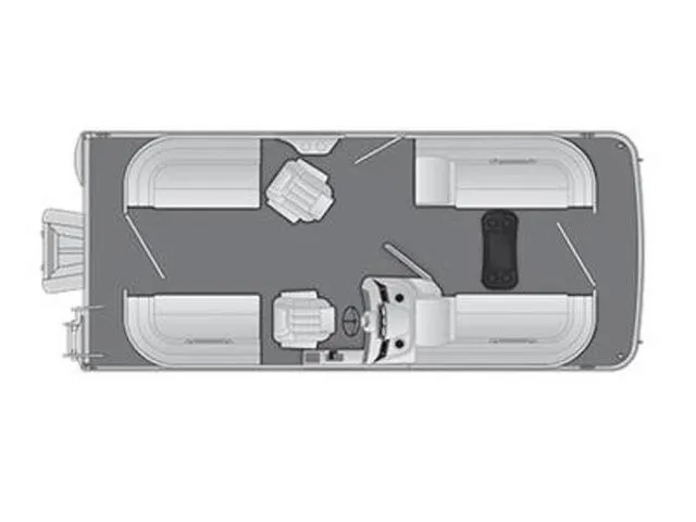 The Image of Layout of the 2027 Bennington S Quad Bench 20 SSR with benches and helm station. - 1