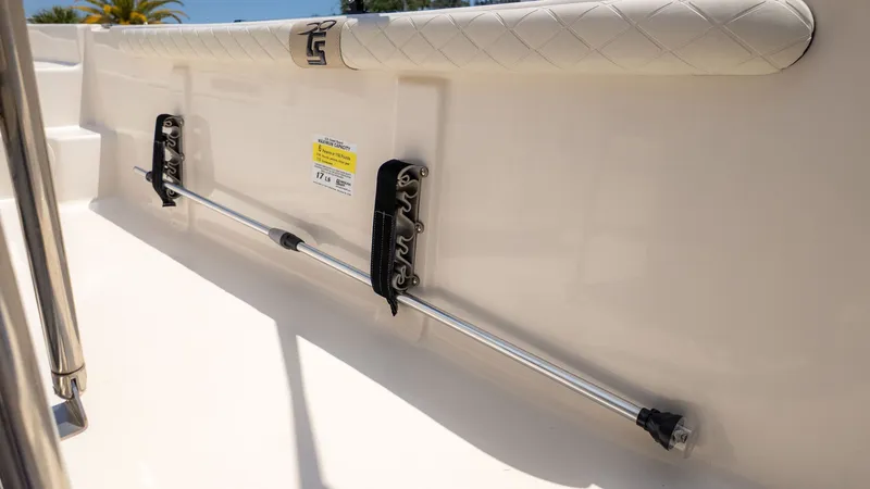Slide: The Image of Close-up of a boat interior section with mounts and padding. - 7