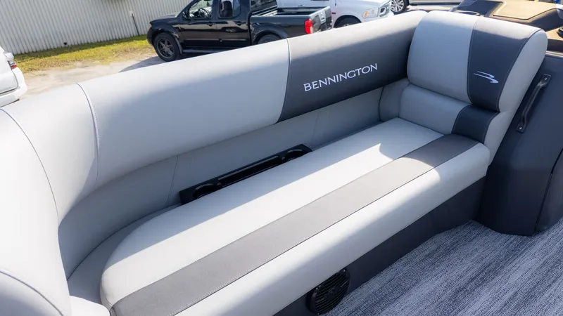 Slide: The Image of Gray seating on a Bennington boat, suitable for relaxing and fishing. - 12