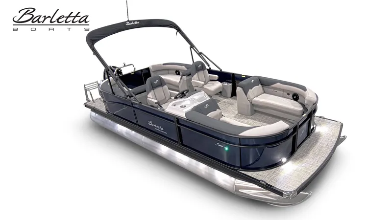 Slide: The Image of Barletta SANZA 22QC pontoon boat with luxurious seating and modern design. - 29