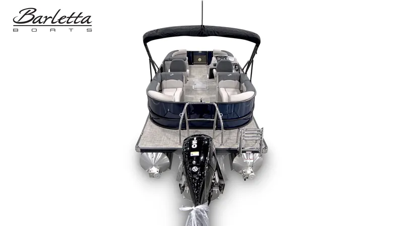 Slide: The Image of 2026 Barletta SANZA 22QC, a sleek pontoon boat with spacious deck and comfortable seating. - 27