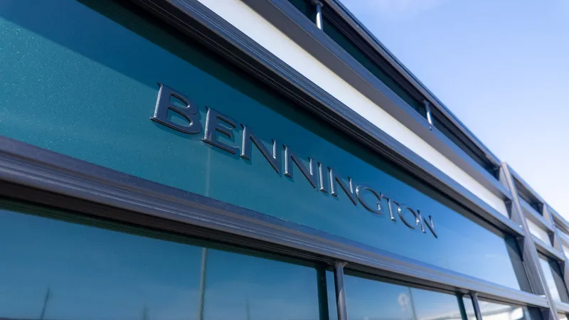 The Image of Close-up of the Bennington logo on a boat. - 1