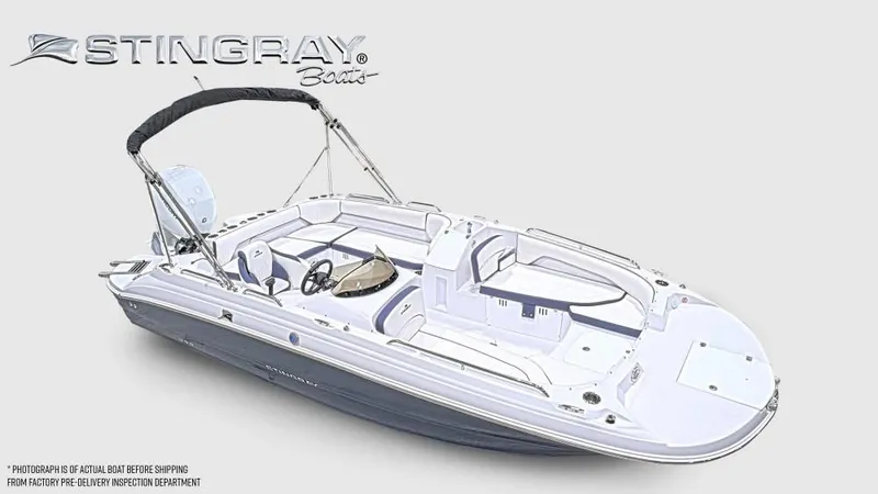 Slide: The Image of A modern 2027 Stingray 192 SC with sleek design and spacious deck. - 7