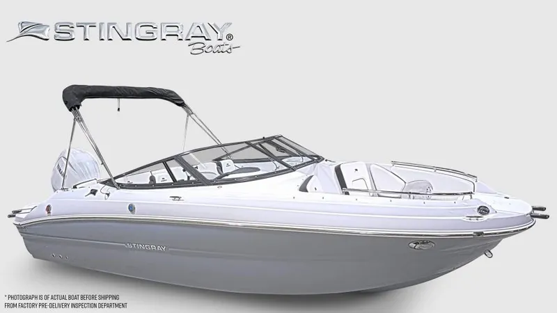 Slide: The Image of 2027 Stingray 211 DC with sleek design and spacious deck, perfect for leisure cruising. - 8