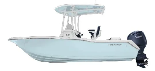 The Image of Tidewater 210 CC Adventure 2027: A modern center console motorboat with an outboard engine. - 1