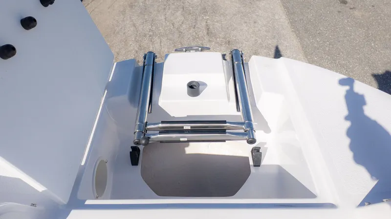 Slide: The Image of View of a swim platform with a retractable ladder on a boat. - 22