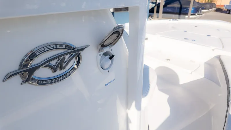 Slide: The Image of Close-up of the 2026 Tidewater 2210 Carolina Bay with logo and control. - 14