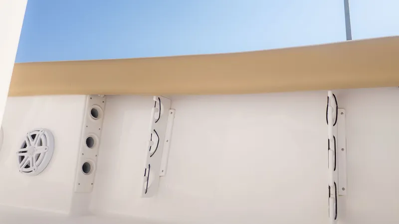 Slide: The Image of Close-up of boat interior with speaker and mounts. - 7