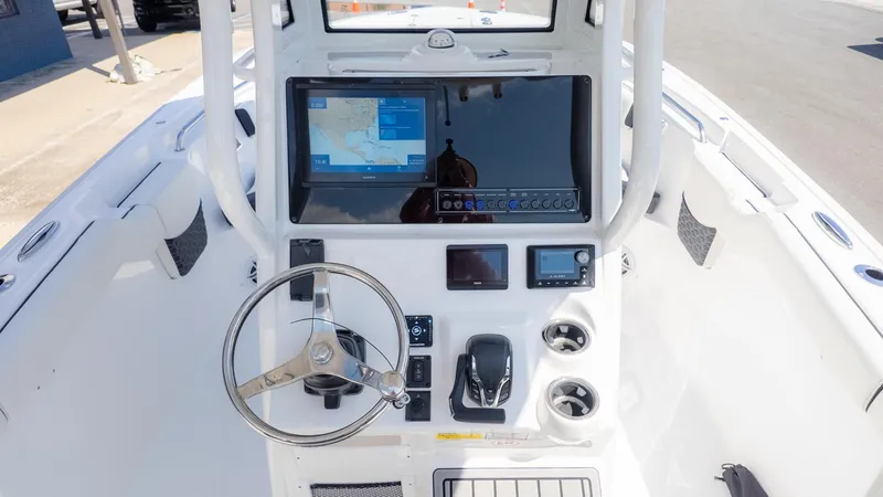 Slide: The Image of Tidewater 232 LXF 2026: Modern cockpit with large screen, steering wheel, and controls. - 11