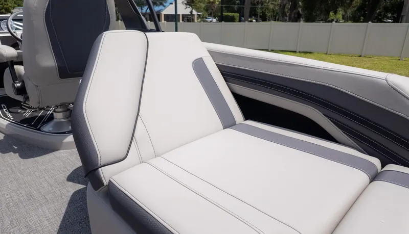 Slide: The Image of The image shows the seating of a 2025 Barletta Corsa 23M boat. - 15