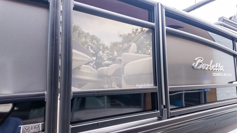 Slide: The Image of Close-up of a 2025 Barletta LUSSO 25U with VIP and Coach Edition details. - 4