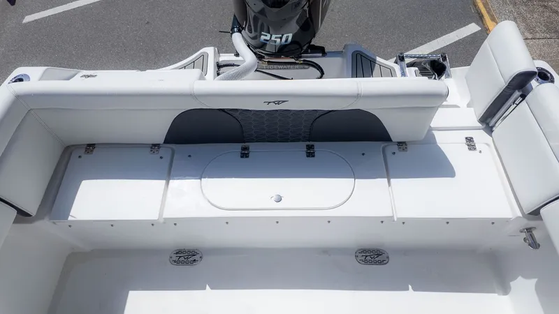 Slide: The Image of The image shows the stern of a Tidewater 232 LXF boat with a 250 HP engine. - 6