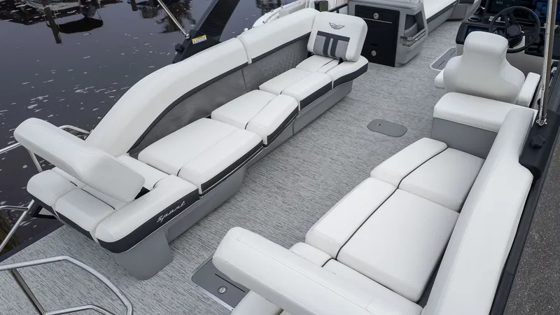 The Image of Bennington 26 M STERN LOUNGE 2026: Luxurious white upholstery, spacious seating areas, modern design. - 1