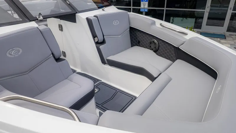 Slide: The Image of Interior of the 2026 Cobalt R6 Surf with gray upholstery and modern details. - 21