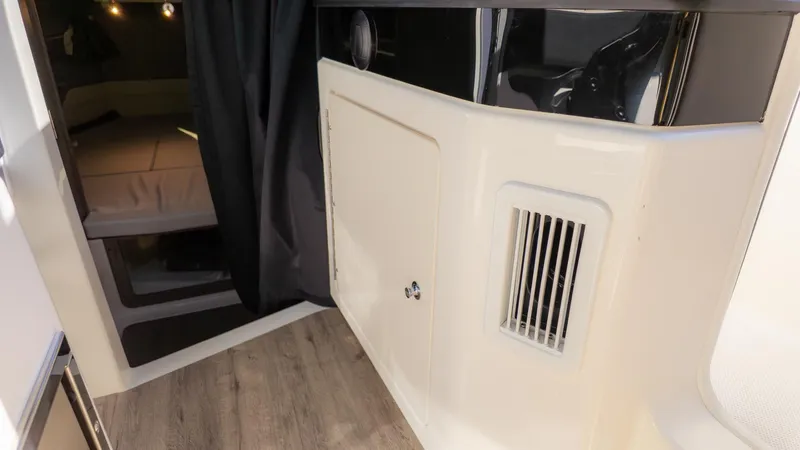 Slide: The Image of Interior of a modern yacht with wood flooring and a curtain. - 21